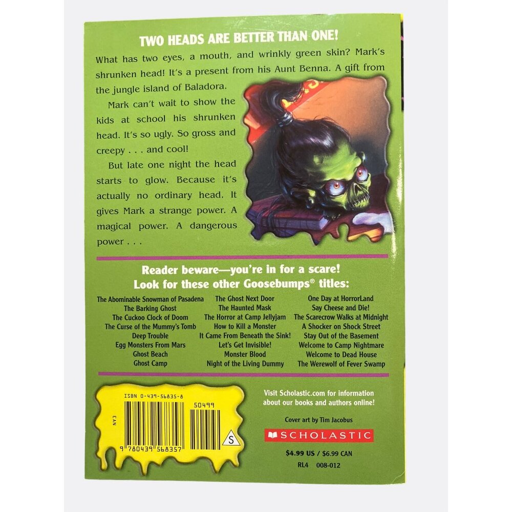 Goosebumps "How I Got My Shrunken Head" Paperback Book R.L. Stine - Picture 5 of 8
